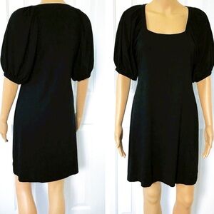Banana Republic black bubble sleeve dress comfortable comfy travel work casual